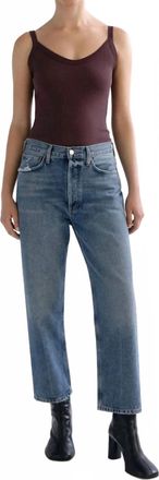 A Gold E 90s Crop Mid Rise Loose Straight Jeans In Hooked