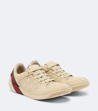 Gucci Screener GG Web Stripe leather sneakers