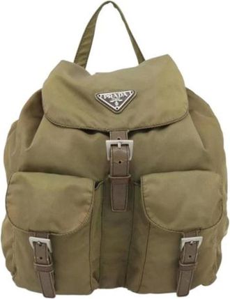 Prada Pre-owned Leather Backpack - unisex - Prada Vintage - Vintage Backpacks - Green - ONE SIZE - Pre-owned