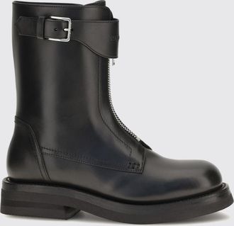Alexander McQueen McQueen Stivali biker in pelle di vitello con zip e cinturino