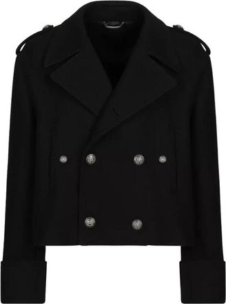 Dolce & Gabbana Korte wollen militaire jas - Heren - Mantel - Zwart - XL - Wol - Jassen