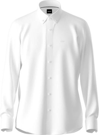 HUGO BOSS Overhemd van Jersey - Heren - Zakelijke Overhemden - Wit - 5XL - Katoen - Overhemden
