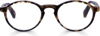 Eyebobs Board Stiff 49mm Round Reading Glasses in Tortoise /Black Tortoise at Nordstrom, Size +1.75