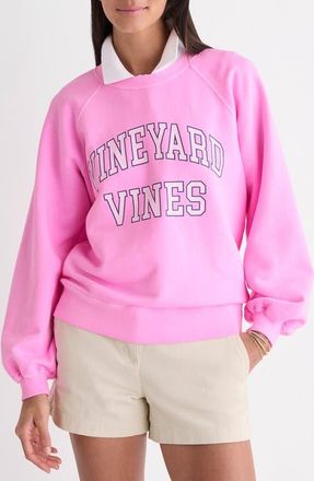Vineyard Vines Terry Crewneck Cotton Sweatshirt in Neon Bloom at Nordstrom, Size X-Large