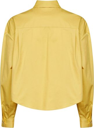 Blanca Vita Womens Cropped Shirt Celta Oil Yellow Poplin Cotton