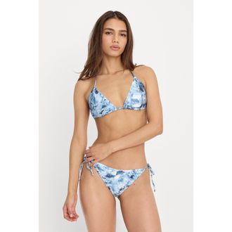 Good American Womens Print String Bikini Top | Blue Angel Print, Size Medium | Good American by Khlo&Egrave; Kardashian