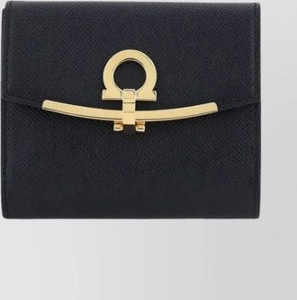 Ferragamo hammered leather compact wallet