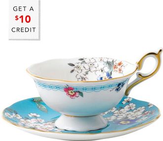 Wedgwood 2Pc Wonderlust Apple Blossom Tea Set With $10 Credit