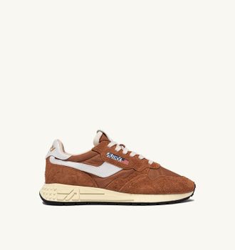 Autry REELWIND LOW SNEAKERS IN NYLON AND SUEDE COLOR BROWN SUGAR AND WHITE