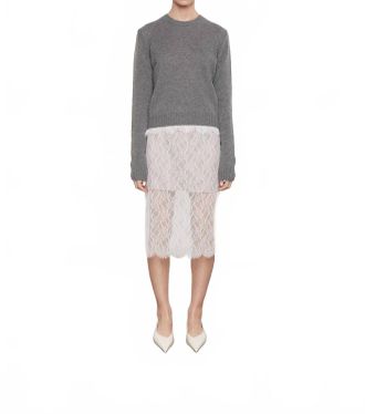 Enza Costa Cashmere Easy Long Sleeve Crew Top In Thunder