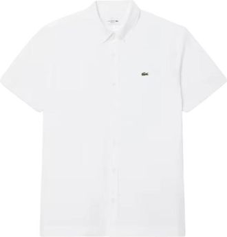Lacoste Witte hemden - Heren - Korte mouwen Overhemden - Wit - 2XL - Overhemden