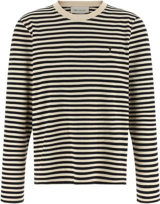 Ami Black Stripes Crew Neck T-Shirt