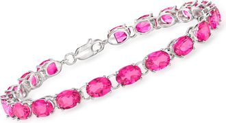 Ross-Simons Pink Topaz Tennis Bracelet in Sterling Silver