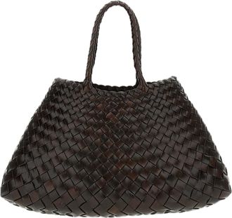 Dragon Diffusion Dark Brown Santa Croce Hand-Woven Leather Tote Bag