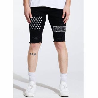 Embellish Mens Summit Patchwork Short In Black