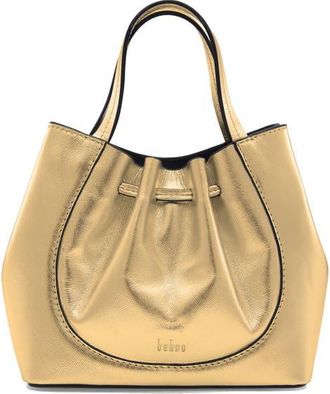 Behno Mini Katrina Metallic Leather Crossbody Tote in Gold at Nordstrom