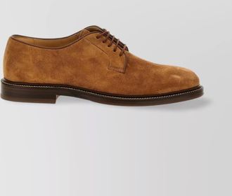 Brunello Cucinelli lace-up suede shoes round toe