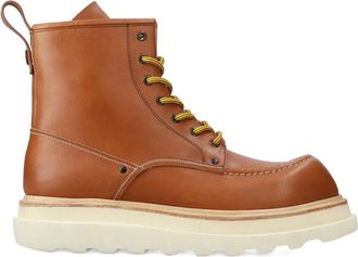 Premiata Leren veterlaarzen - Bruin