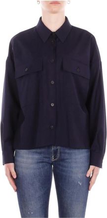 Max Mara Jassen, Dames, Blauw, 2Xs, Wol, Weekend Max Mara Blauwe hemden