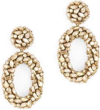 Deepa Gurnani Dinorah Crystal Drop Earrings in Gold at Nordstrom