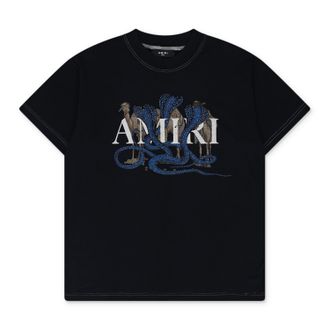 Amiri Blue Amiri Glitter Snake Vintage Tee