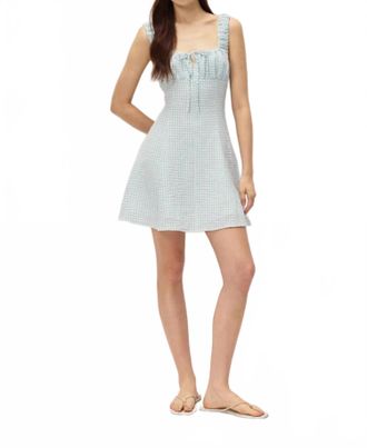 Elodie Vale Mini Dress In Seafoam Gingham