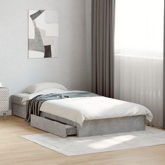 Berkfield Home Bed Frame with Drawers without Mattress Concrete Grey 90x190 cm Single
