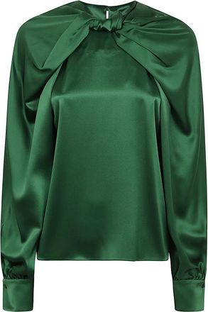 Max Mara Key Blouse Ronde Hals - Dames - Blouses - Groen - 2XS - Overhemden