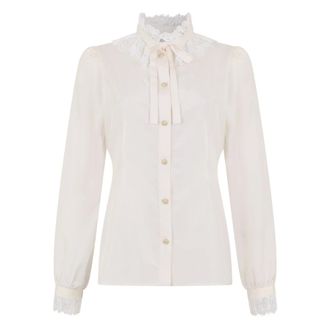 Alessandra Rich Shirts, female, White, Size: XS Poplin Blouse