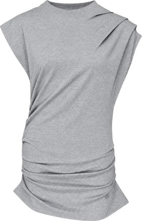 Ganni Top in jersey drappeggiato - - Tops - Donna - Grigio - M