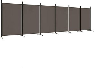 vidaXL 6-Panel Room Divider Anthracite 520x180 cm Fabric Vidaxl