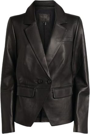 Paige Aventura Double-breasted Leather Blazer Size M