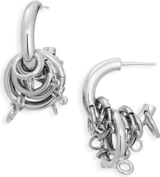 Justine Clenquet Jay Hoop Earrings in Palladium at Nordstrom