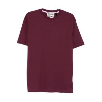 John Richmond T-Shirts, male, Purple, Size: XL Burgundy Crew Neck T-shirts and Polos
