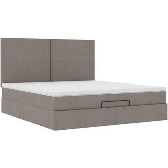 vidaXL Estructura De Cama Otomana Colch&oacute;n Tela Gris Pardo 180x200 Cm Vidaxl
