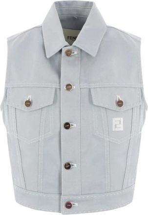 Fendi Vests - Dames - Bodywarmers - Blauw - XS - Jassen