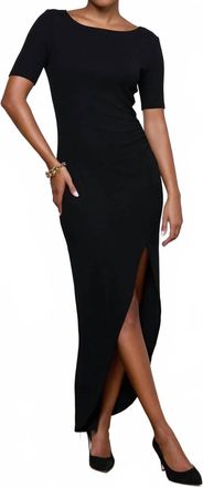 L'agence Womens Lennon Slit Maxi Dress In Black