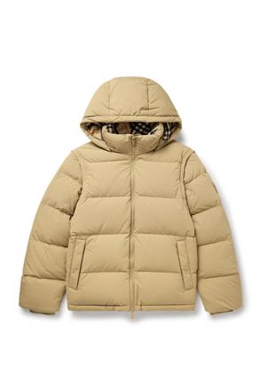 Burberry Convertible Quilted Shell Hooded Down Jacket
