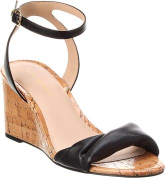 Stuart Weitzman Everly 75 Leather Wedge Sandal