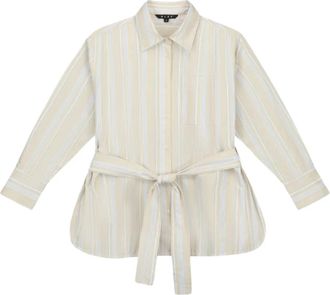 Olaf Hussein Stripe Tie Shirt - Dames - Overhemden - Blauw - S - Overhemden