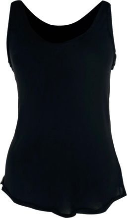 Theory Raw-Edge Tank Top in Black Silk