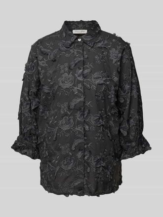 Christian Berg Bluse mit verdeckter Knopfleiste in Black, Größe 36