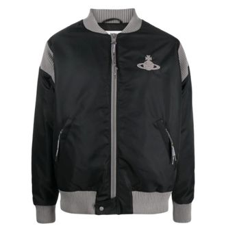 Vivienne Westwood Bomber Jackets, male, Black, Size: L Striped Cyclist Bomber Jacket