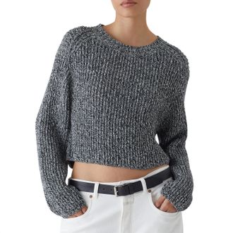 Closed Pure Organic Cotton Crew Neck Sweater In Black
