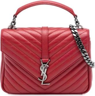 Saint Laurent Pre-owned Handbags, female, Red, Size: ONE SIZE Pre-owned Leather shoulder-bags