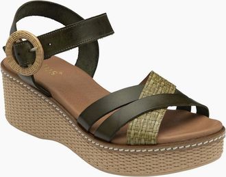 Lotus Womens Amalia Womens Wedge Sandals - Green - Size: 4