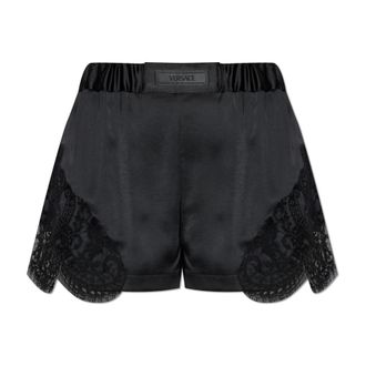 Versace Short Shorts, female, Black, Size: S Shorts with Lace Inserts