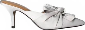 J. Rene&eacute; Womens Mianna Rhinestones Slides In Steel Gray Satin