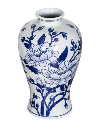 A&B Home Curved Porcelain Magnolia Vase