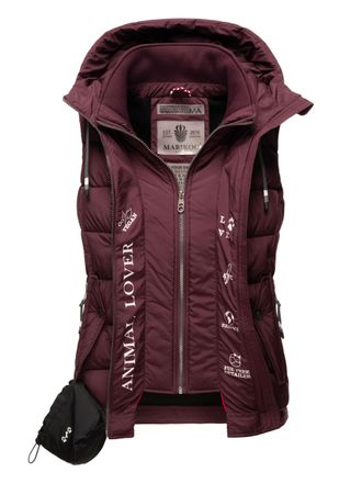 Marikoo dames gewatteerd vest - Taisaa, licht met capuchon & snackvak